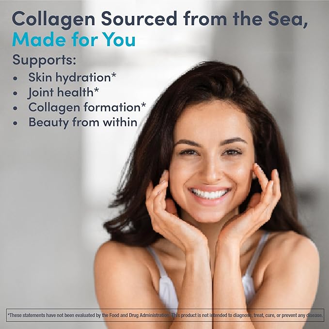 NeoCell Marine Collagen Peptides Powder | 7 oz | Unflavored Supplement | with Vitamin C and MSM | Plus Hyaluronic Acid | Prebiotic Fiber Beauty Blend | Hair Skin &amp Nails | for Women and Men