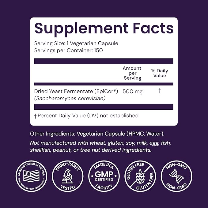Healthy Origins EpiCor 500 mg (Immune Support Non-GMO Gluten Free) 150 Veggie Capsules