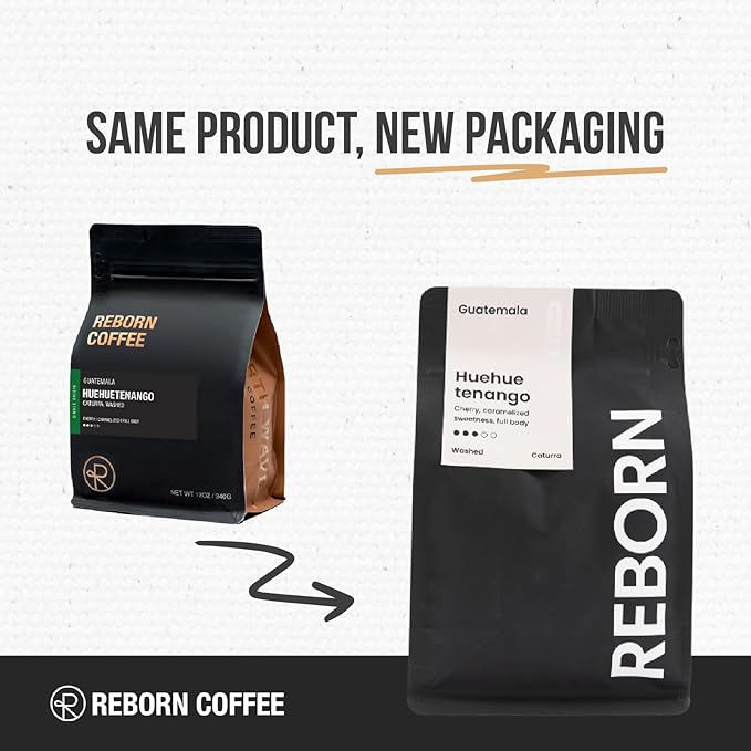 Reborn Coffee Specialty Whole Bean Coffee Medium Roast 12 Ounce Guatemala Huehuetenango Flavor Notes of Cherry Caramelized and Full Body