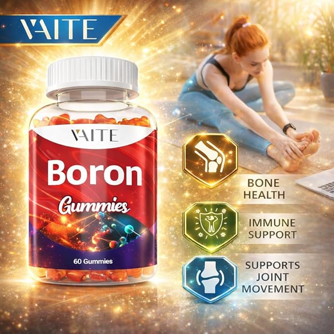 Boron Supplement for Men &amp Women – 10mg Gummies – Vegan Non-GMO Gluten-Free – Supports Bone Strength Joint Flexibility &amp Immune System – Essential Mineral for Bone Density – 60 Chewables