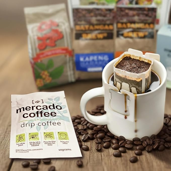 Batangas Kapeng Barako Gift Set Premium Filipino Coffee Beans &amp Ground Brew Strong Barako from Batangas (300g Cafe De Lipa Regular Special Whole Beans &amp Mercado)