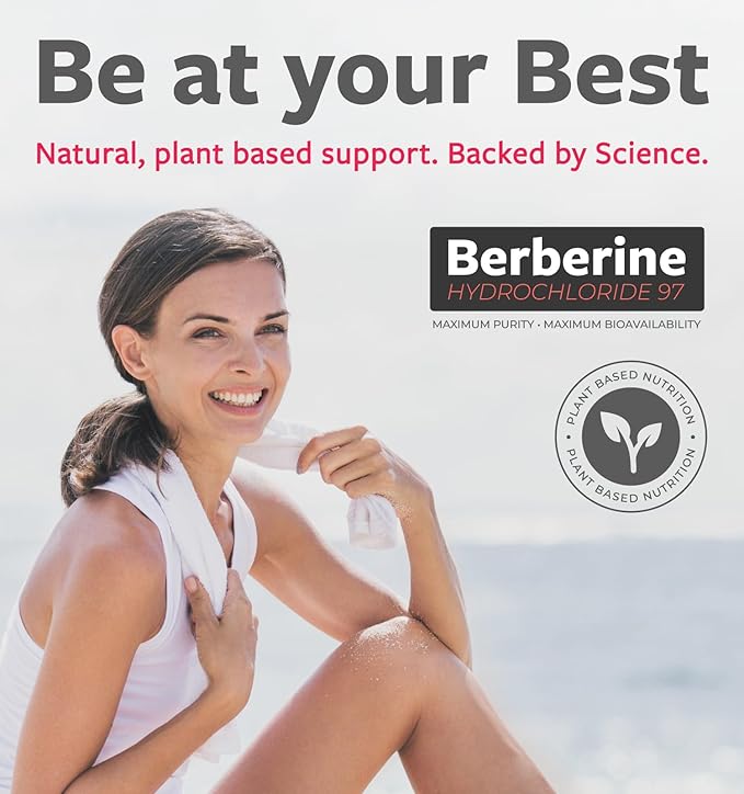 Berberine Supplement (Non-GMO &amp Vegetarian) Berberine HCL Plus Bitter Melon &amp Banaba Leaf Extract Capsules - Berberine 500mg Each 1000mg Per Serve - AMPK Metabolic Activator - 60 Caps (No Pil