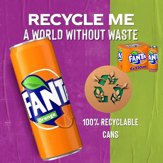 Original European FANTA Orange Flavor Soda Soft Drink- 6pack 330ml/each With FANTA Sticker
