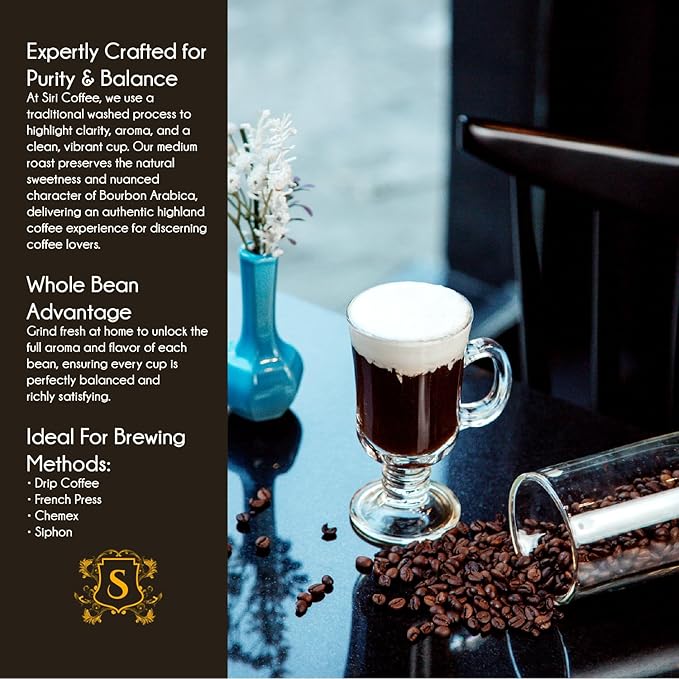 Siri Roast Coffee Beans &amp High Altitude Organic 1 lb Tested for Molds &amp Toxins Smooth Chocolate Notes Light Roast Whole Bean Coffee Premium El Salvador