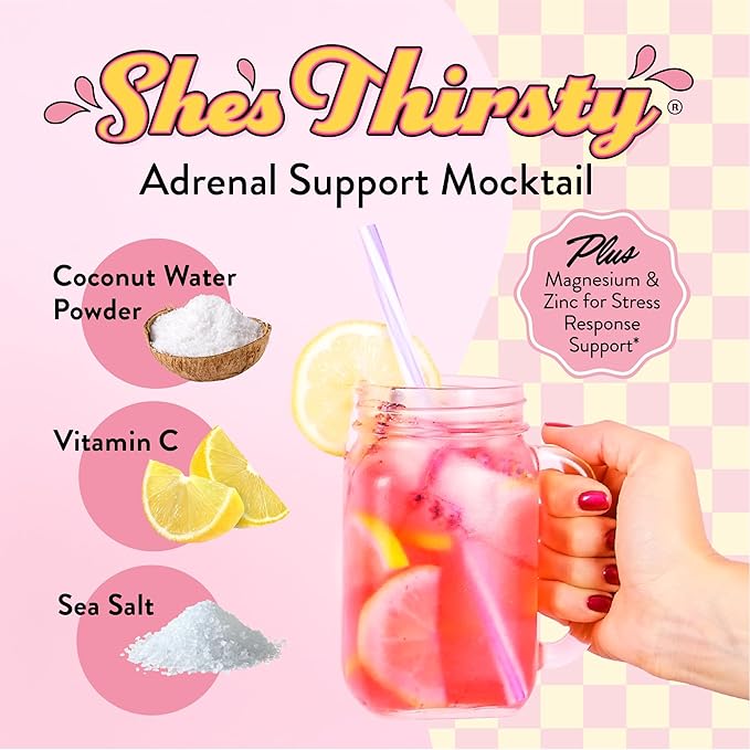 Legendairy Milk She’s Thirsty – Strawberry Lemonade No Sugar Added Electrolytes Powder Packets–Coconut Water Mix for Women Instant Hydration Packets Immune Support Pregnancy Safe 18 Ct