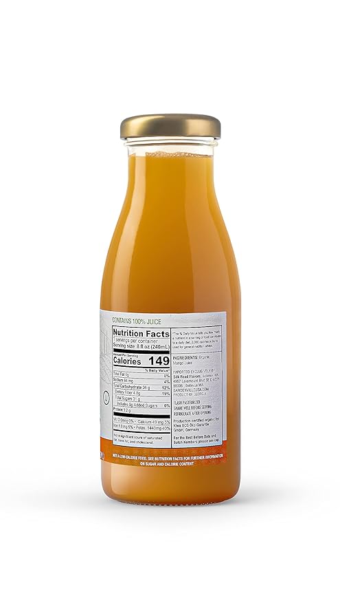 Gardenville Organic Mango Juice (Pack of 12) USDA Organic No Added Sugar U Kosher Certified Pasteurized 8.4 oz Glass Bottles (Mango)