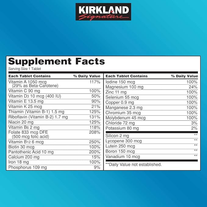 Kirkland Signature Daily Multi 500 Tablets (2 Pack)
