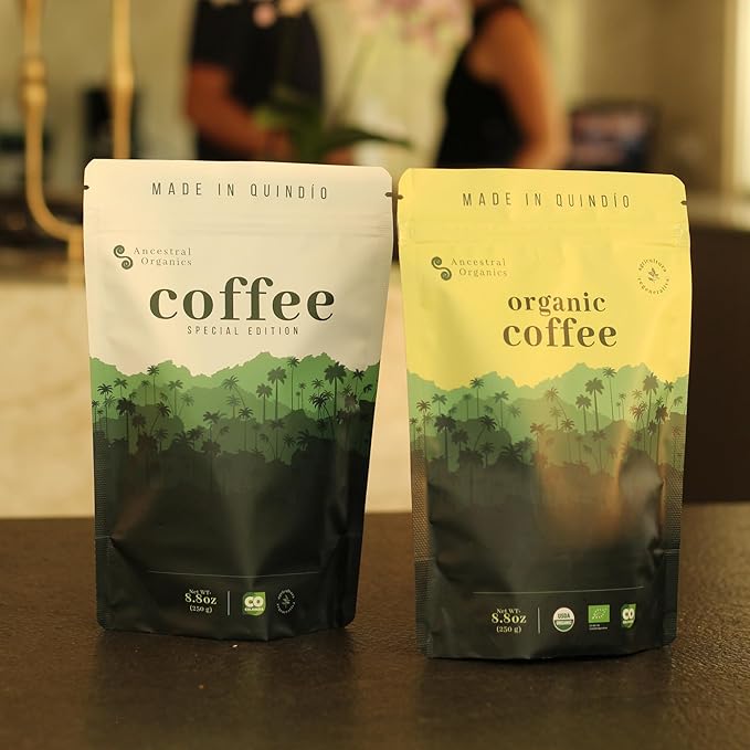 Ancestral Organics Colombian Ground Coffee - Low Acid Medium Roast/Tasting Notes - Premium Single Origin Specialty Fair Trade Arabica