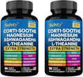Cortisol Manager &amp Adrenal Support - Cortisol Reducer for Stress Relief Calm &amp Sleep - 13-in-1 Adaptogen with Ashwagandha &amp Magnesium - 180 Capsules (2-Pack)