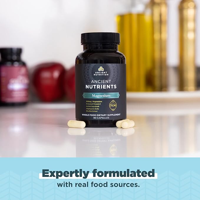 Ancient Nutrition Multi Collagen Protein Powder Unflavored 40 Servings + Magnesium Capsules 90 Count