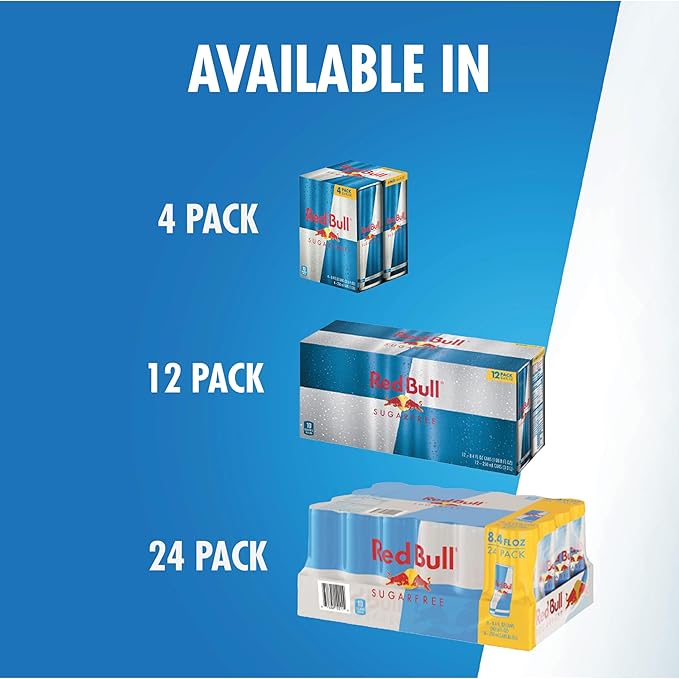 Red Bull Energy Drink Sugar Free | 12 Fl Oz | Pack of 12
