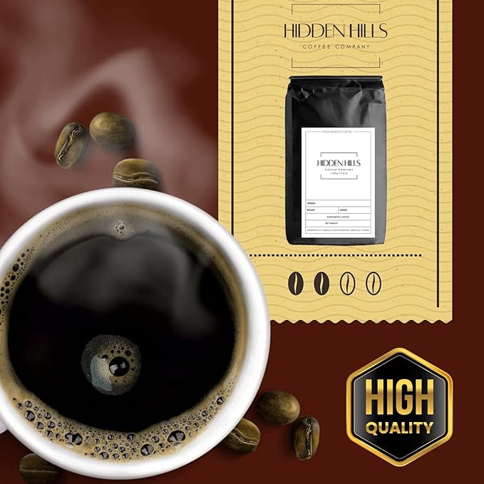 Hidden Hills Chocolate Hazelnut Coffee Freshly Roasted Personally For You Upon Ordering and Shipped Directly Strong &amp Smooth Blend Low Acid and Rich Flavor