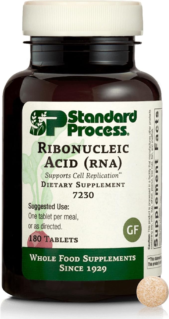 Standard Process Ribonucleic Acid RNA Dietary Supplement - Vegan Gluten-Free Non-Soy &amp Non-Grain - Cell Development Support - 180 Tablets