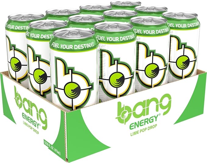 Bang Energy Lime Pop Drop Sugar-Free Energy Drink 16-Ounce (Pack of 12)