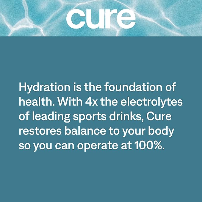 Cure Hydration Electrolyte Mix | Electrolyte Powder for Dehydration Relief and Energy | Made with Coconut Water | No Added Sugar | Vegan | Paleo Friendly | Watermelon + Lime Bundle | 28 Packets