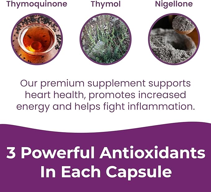 Infinite Age Dry Organic Black Seed Oil Extract Capsules 60 Count - Nigella Sativa Immune Booster for Optimal Skin Hair Memory Focus Brain Health and Immunity - Thymoquinone Supplement