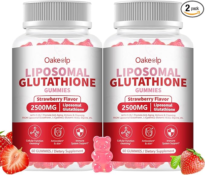 Extra Powerful 2500MG Liposomal Glutathione Gummies for skin whiteningEnhance 98% Absorption-Complex L-CysteineL-GlycineMilk Thistle for Support Liver Function Antioxidant for Aging Alleviation