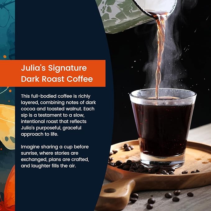 Love This for Us! Coffee - Julia’s Signature Dark Roast Coffee - Dark Roast with Robust Full-Bodied Taste - Brew Created in Memory of Julia for Roadside Safety Awareness - Ground Coffee - 12oz