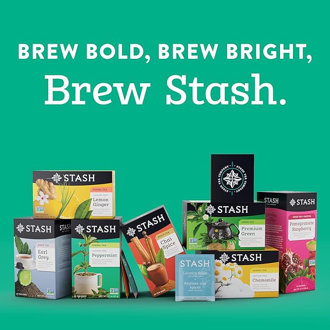 Stash Tea Earl Grey Black Tea - Caffeinated Non-GMO Project Verified Premium Tea with No Artificial Ingredients 20 Count (Pack of 6) - 120 Bags Total