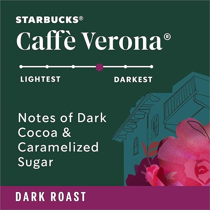 Starbucks K-Cup Coffee Pods Dark Roast Hot or Iced Coffee Caffè Verona 24 Keurig Pods