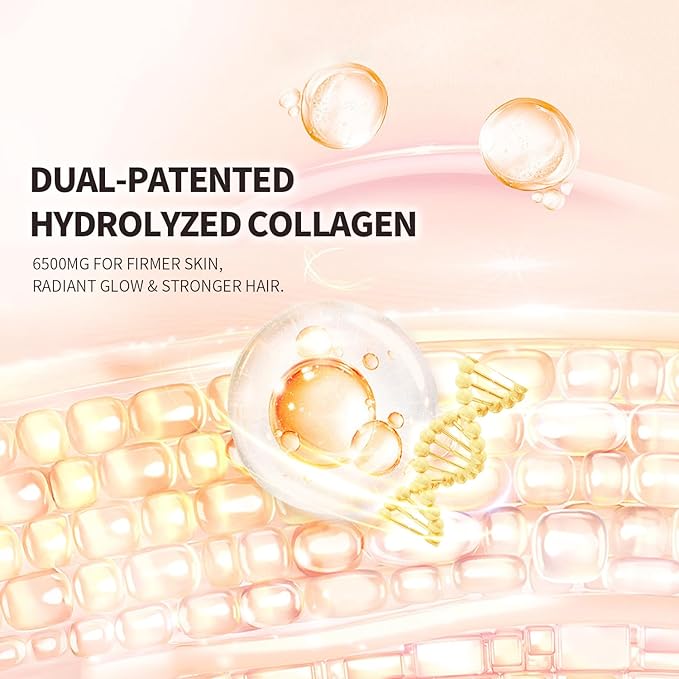Voluminous Fortifying Collagen Peptides Protein–6500mg Dual-Patented Collagen Powder&amp8 Key Nutrients|Supports Growth HairStrong NailsHealthy Skin.Highly PureNo EstrogenNo Hormones-3.53 oz