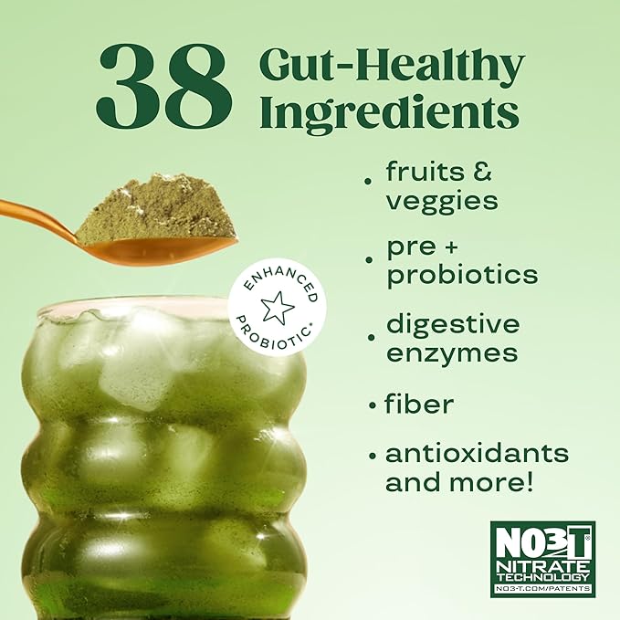 Bloom Nutrition Greens and Superfoods Powder for Digestive Health Greens Powder Digestive Enzymes Probiotics Spirulina Chlorella for Bloating &amp Gut Support Green Juice 30 SVG Strawberry Ki