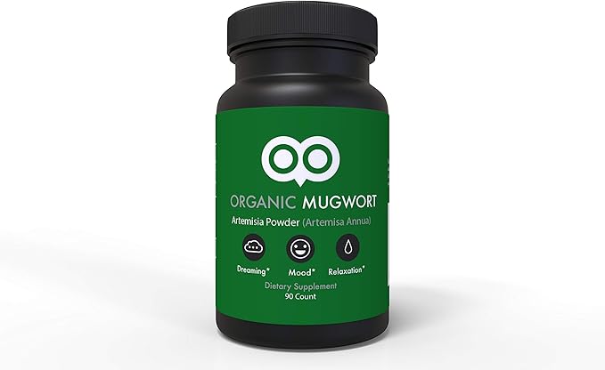 Organic Mugwort Capsules 450 mg - 90 Capsules - Vegan - By Dream Leaf - Made in USA - Mood Dreaming Relaxation Digestion - Mugwort As Artemisa Annua)