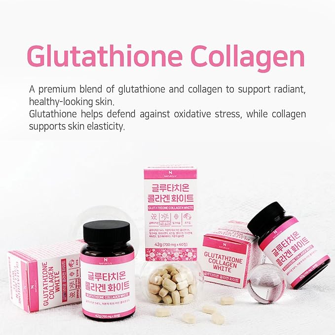 Glutathione Collagen White 700mg – 60 Tablets with Milk Thistle for Skin Brightening Anti-Aging and Glow Support – Boosts Immunity Promotes Healthy Skin Hair &amp Nails Antioxidant &amp Detox F