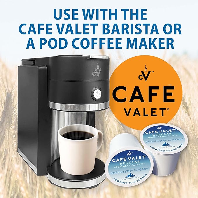 Cafe Valet Folds of Honor Dark Roast Coffee Pods 80 Count – Contributing to Military Family Scholarships