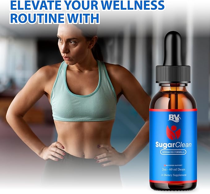 BLUE VIBE Sugar Clean Advanced Formula Drops Sugar Clean Advanced Strength Overall Health &amp Wellness Support SugarClean Premium Daily Health and Overall Energy Formula (2 Pack - 4oz / 120ml)