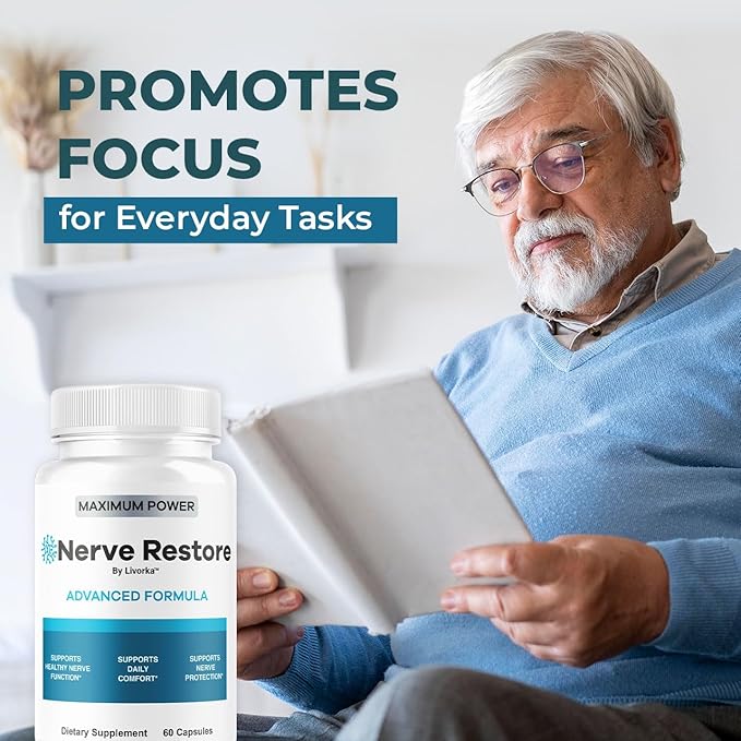 (2 Pack) Nerve Restore - Nerve Restore Advanced Formula Capsules Natural Premium Formula Daily NerveRestore Pills Support Comfort Nerve Restored Vitamins Health Wellness 120 Capsules for 2 Months