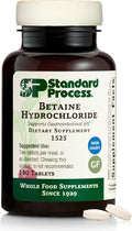 Standard Process Betaine Hydrochloride - Supplement for Gastrointestinal pH Support - Supports Digestive Health &amp Iron Absorption - Gluten-Free Non-Dairy &amp Non-Soy - 180 Tablets (90 Servings)