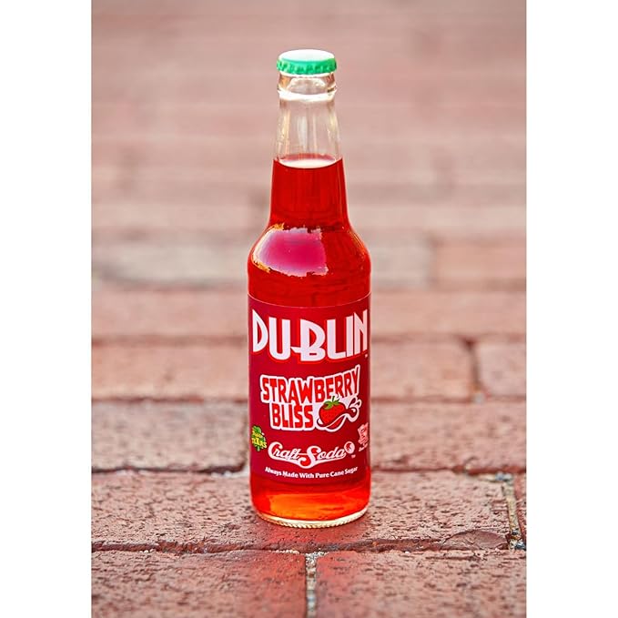 Dublin Bottling Works Craft Soda Pure Cane Sugar Made in Texas – Assorted 12-Pack – Premium Small-Batch Soda Gluten-Free Retro Artisanal Beverages (12 Pack Strawberry Bliss)