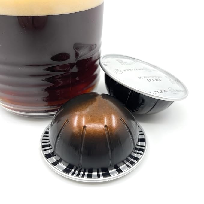 Double Espresso Scuro Coffee Espresso Capsules Brews 80ml / 7.7 Ounce 10-Capsules Pods Pack of 1 (Scuro Single Pods)