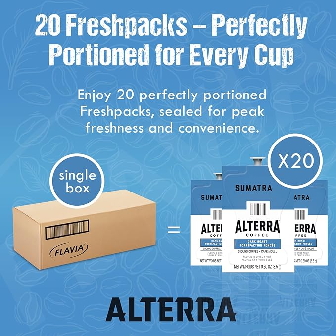 FLAVIA ALTERRA COFFEE Sumatra Dark Roast 20-Count Freshpacks (Pack of 1)