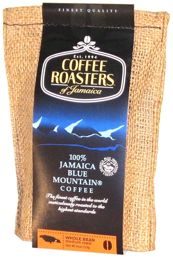 100% Jamaica Blue Mountain Coffee - 4 oz bag - whole beans