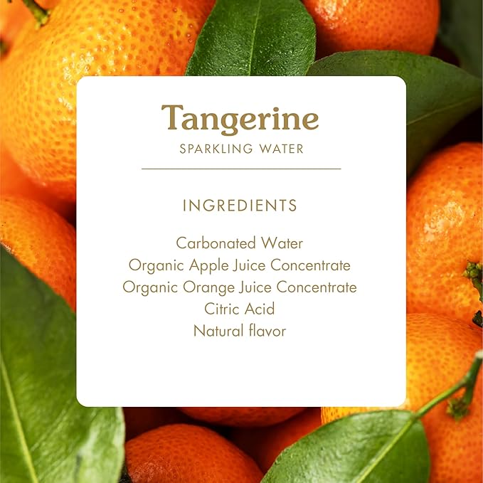 Sovány Sparkling Water Tangerine Seltzer Water Drinks USDA Organic Made With Real Fruit Non-GMO Vegan No Added Sugar Low Calorie 12 fl oz 12 Pack