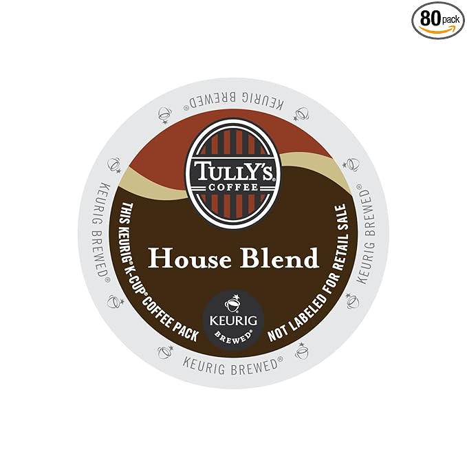 Tully's House Blend K-Cup Portion Pack for Keurig K-Cup Brewers (Pack of 80)