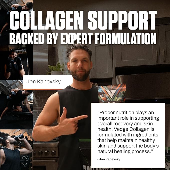 VEDGE Vegan Collagen Powder - Plant-Based Collagen Supplement for Hair Skin Nails Joint &amp Gut Health. Collagen Peptides