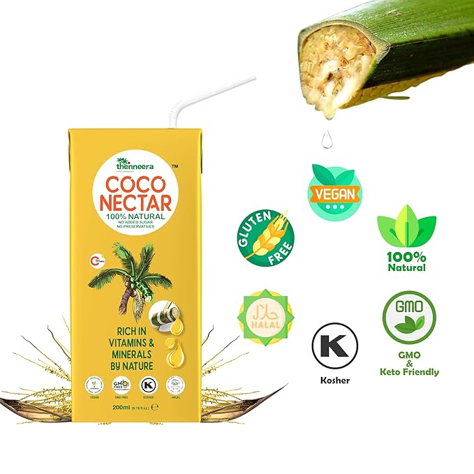 COCO (Coconut) NECTAR - 100% Natural &amp Pure | By Nature Gluten-Free Non-GMO and Vegan | Feel Energized | Kosher| Halal | Natural Wellness Beverage (12 Pack)