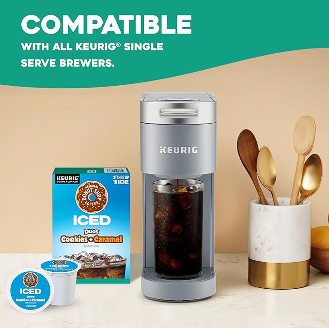 The Original Donut Shop Iced Duos Cookies + Caramel Coffee Keurig Single Serve K-Cup Pods 24 count