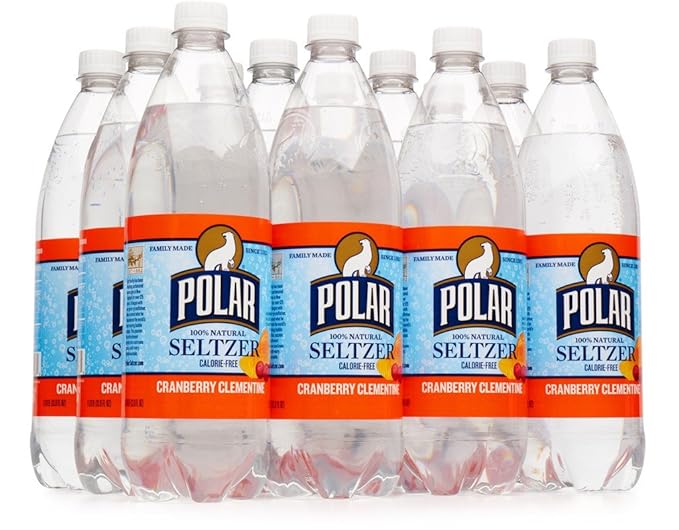 Polar Cranberry Clementine Seltzer 1 Liter Plastic Bottles - Pack of 12