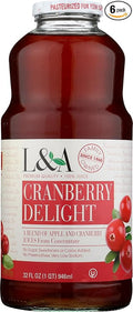 L&ampA Cranberry Delight Juice Sugar Free 32 Fluid Ounces (Pack Of 6)