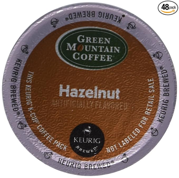 Green Mountain Coffee Hazelnut Single-Serve Keurig K-Cup Pods Light Roast Coffee 48 Count (2 Boxes of 24 Pods)