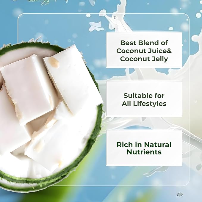 OKF Coconut Water Original with Chewy Coconut Jelly No Preservatives No Artificial Color Gluten Free Natural Hydration Drink &amp Juice 16.9 Fl Oz (Pack of 20)