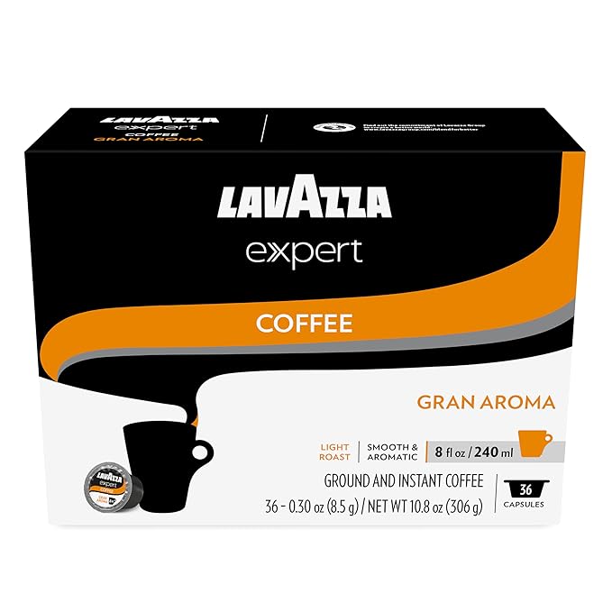 Lavazza Expert Gran Aroma Coffee Capsules Light Roast 100% Arabica Compatible with Lavazza Classy Plus Machine (72 Capsules)