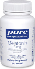 Pure Encapsulations Melatonin 3 mg - Antioxidant Supplement to Support Natural Sleeping &amp Relief of Occasional Sleeplessness - for Natural Sleep Support* - 180 Capsules