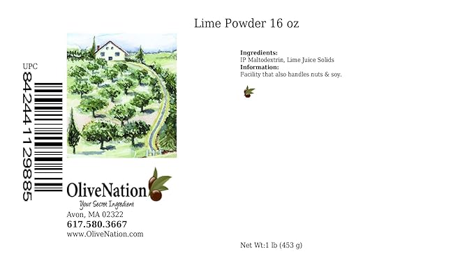 OliveNation Lime Juice Powder Non-GMO Gluten Free Vegan - 16 ounces