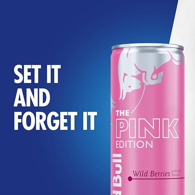 Red Bull Pink Edition Energy Drink Wild Berries Cans | 8.4 fl oz | Pack of 16 | 80mg Caffeine | Taurine &amp B Vitamins