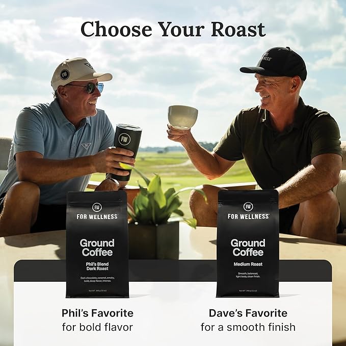 For Wellness Arabica Ground Coffee (12 oz Medium Roast) – Pair With The Good Stuff to Supercharge Your Coffee